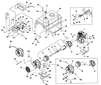 Generator Diagram and Parts List for 9719-3-SVP5,000  Briggs and Stratton Generator